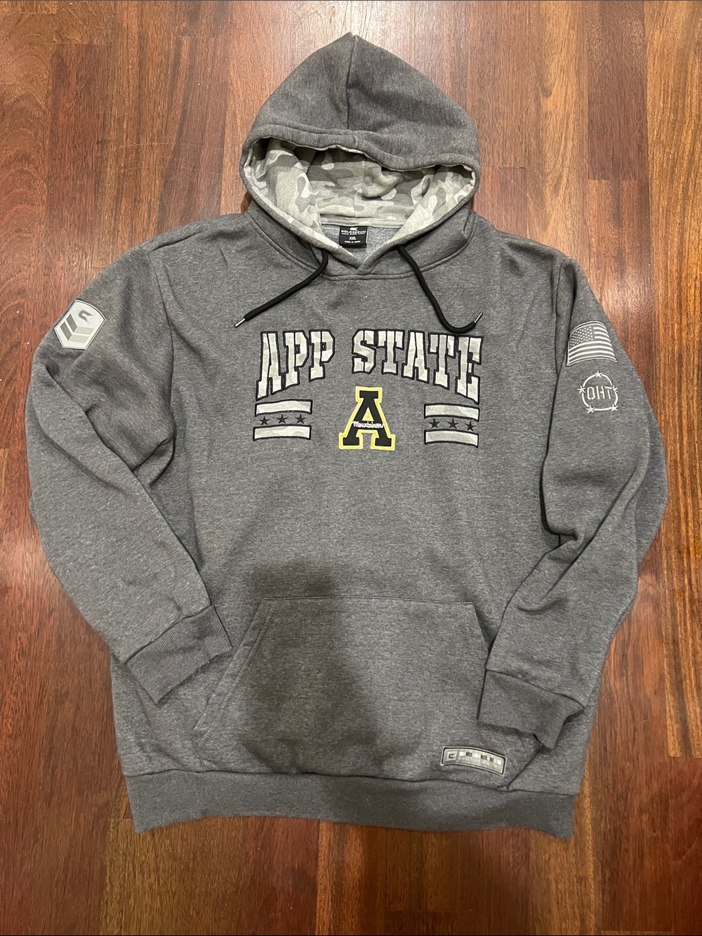 Colosseum Charcoal Gray App State Camo Hoody